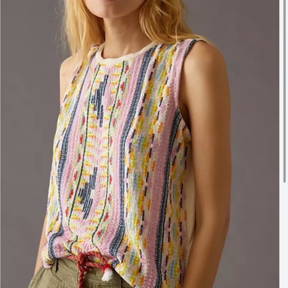 Dolan Multicolor Patterned Sleeveless Top Sz L - image 2
